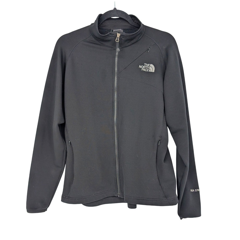 The North Face TKA Stretch Full Zip Jacket Womens L Black Outdoor Active Utility